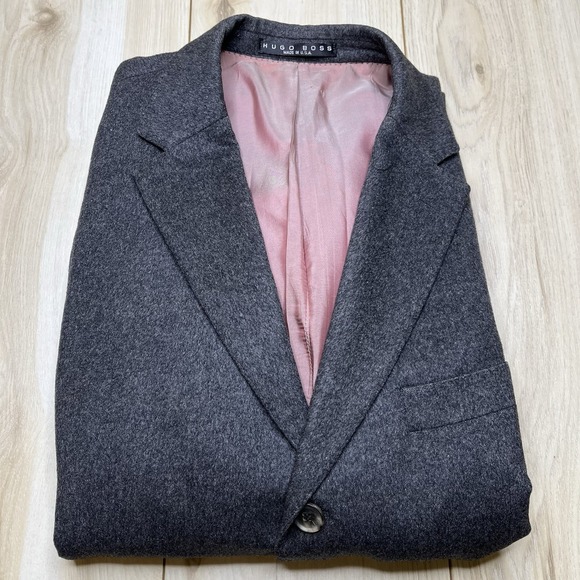 HUGO BOSS Cashmere Colombo Blazer Mens 40R Gray Sport Coat Suit Jacket Made USA - Picture 1 of 16